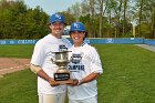 Baseball vs Babson  Wheaton College Baseball players celebrate their victory over Babson to win the NEWMAC Championship for the third year in a row. - (Photo by Keith Nordstrom) : Wheaton, baseball, NEWMAC